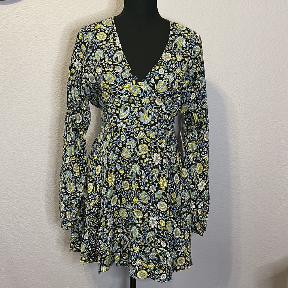 Long sleeve flowy floral dress